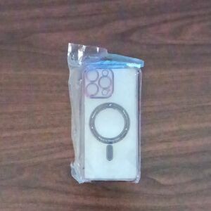 Transparent And Purple iPhone 14ProMax Magnetic Phone Case